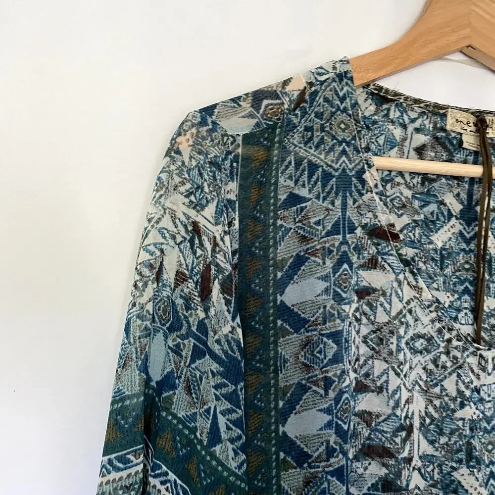 One World live and let live women's size 2X‎ flowy boho dress midi long sleeves
